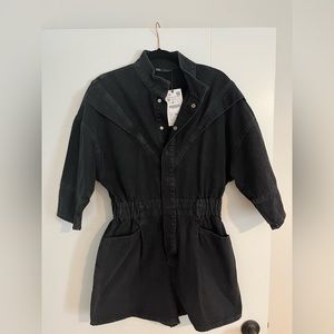 Black Denim Romper